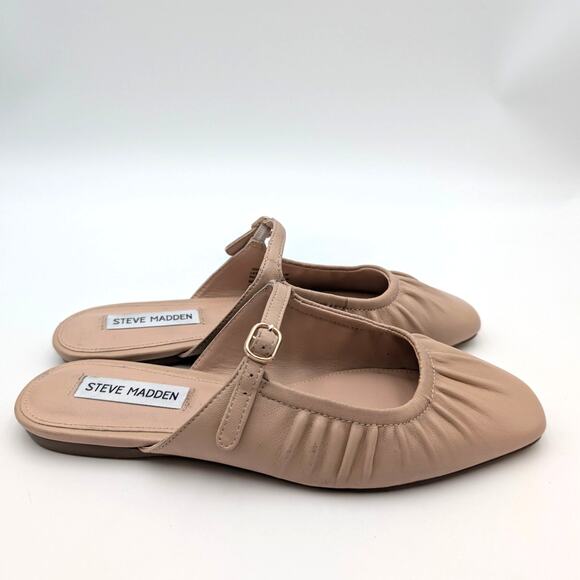 Steve Madden Leather Mary Jane Mule Women's Gisele Beige Size US7M EU37.5 - Picture 3 of 13